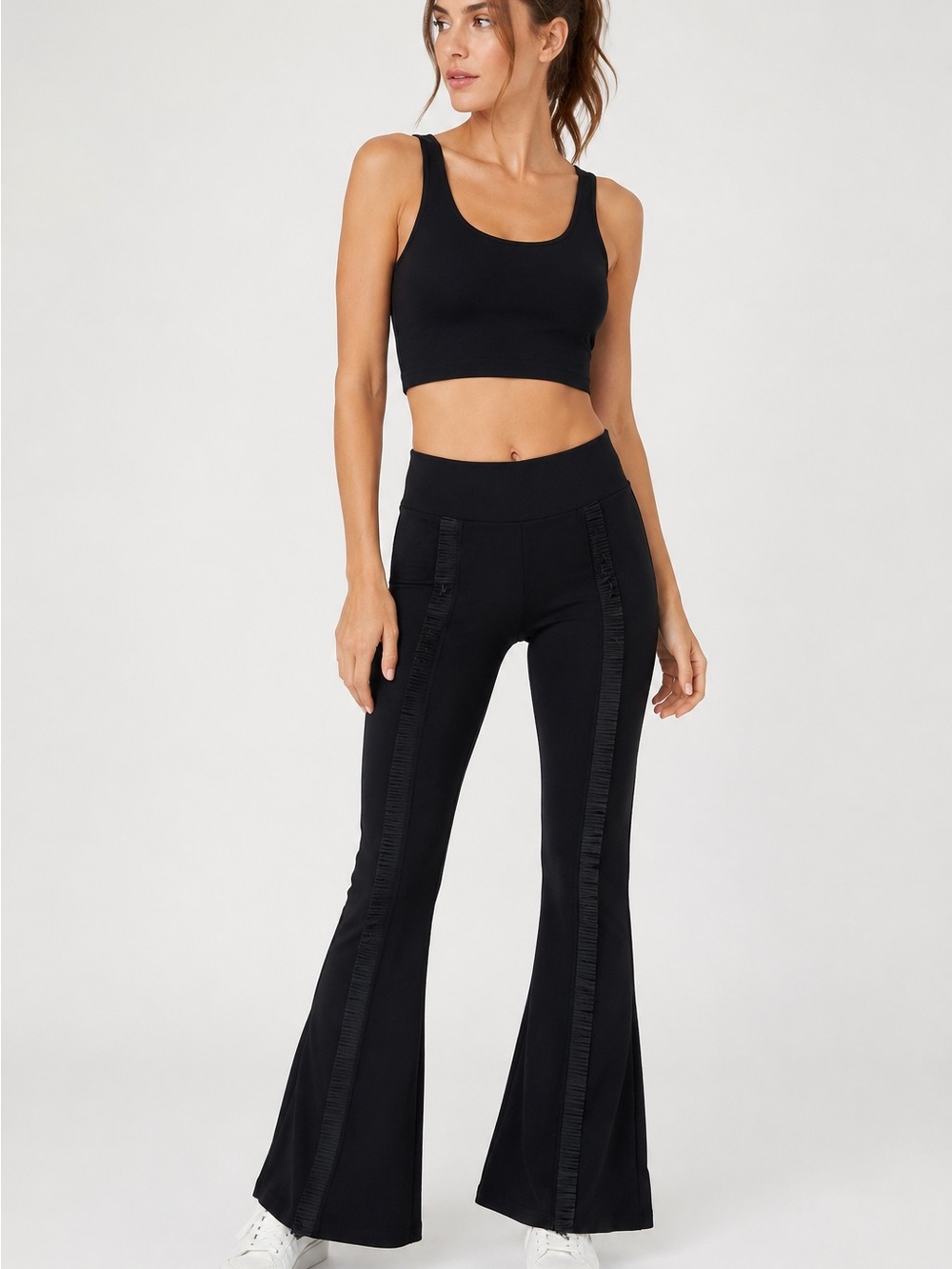 Terez Women's Fringe Leg Black Stretch Dance Festival Cowgirl NWT Pants Size XS